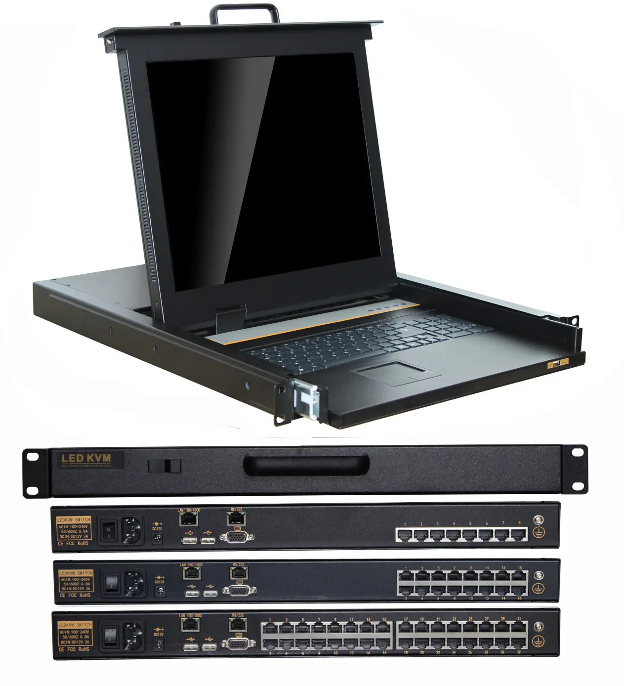 19 inch 8 port CAT5 over ip kvm lcd kvm extender USB digital console ip remote control switch USB display kvm switch