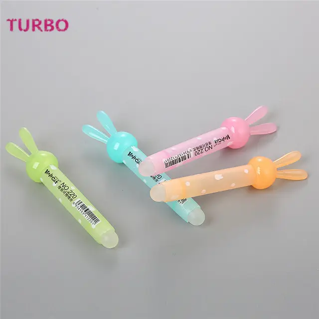 Factory Direct Popular wholesale stationery for kids custom Lovely colorful 3d rabbit ear shapes pencil eraser rubber eraser