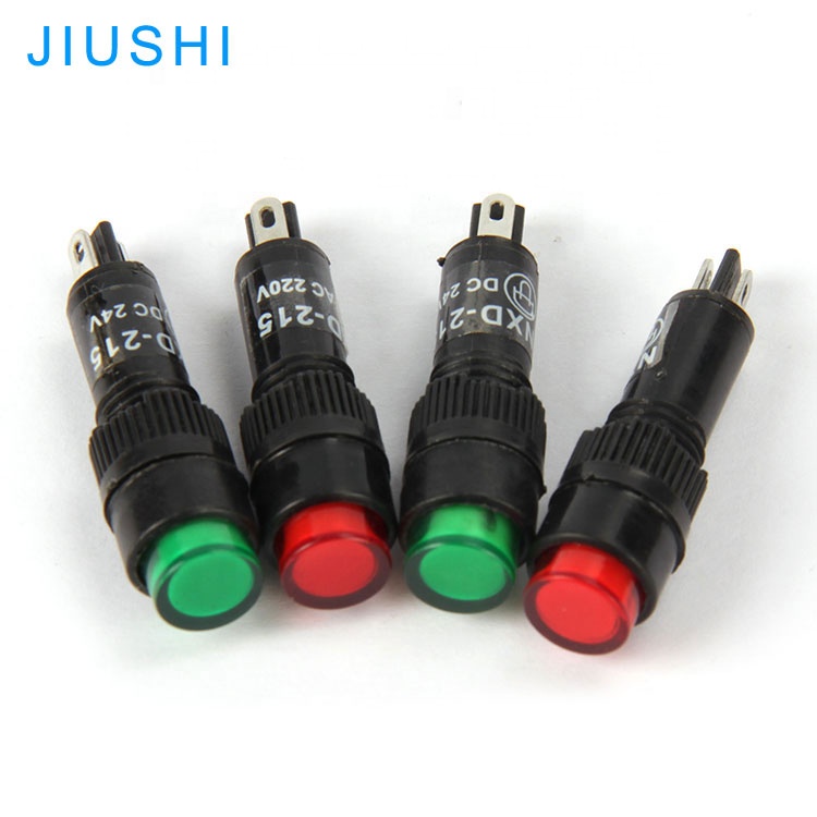 NXD-215 светодиодная Пилотная лампа 12v 24v 220v 8mm индикатор красный зеленый желтый