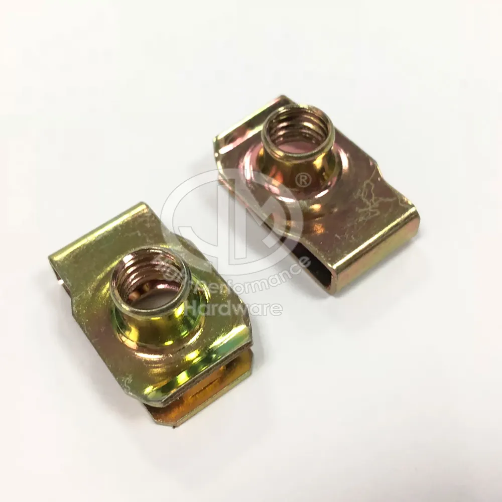 Yellow Zinc Plated U-Shape Metal Clip Welding Hex Nut