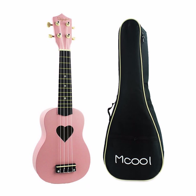 China ukulele manufacturers wholesale cheap colorful pink ukulele with case