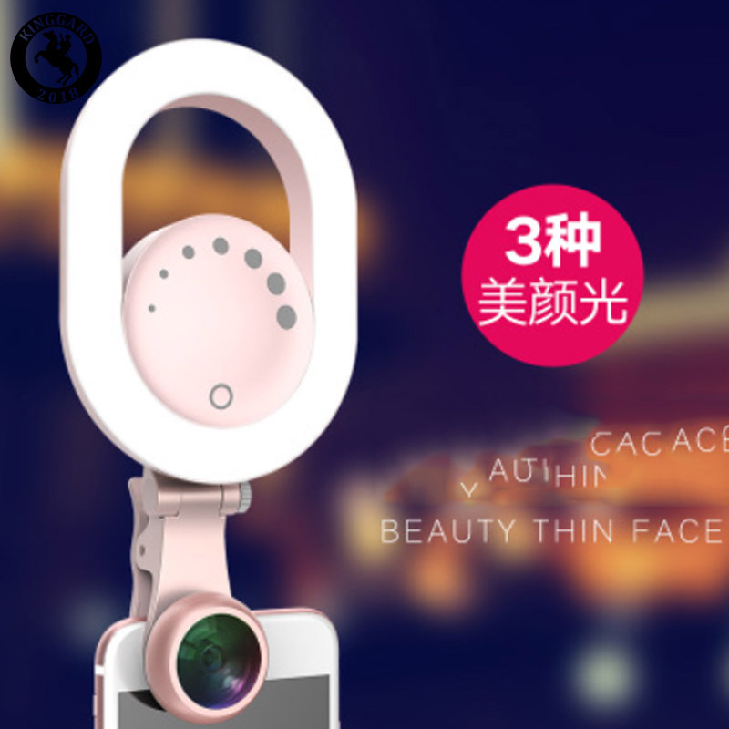 Shenzhen factory 3 in 1 best wide angle lens with selfie light for smartphone