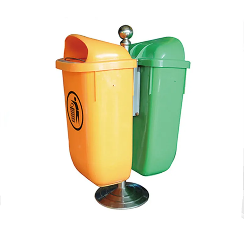 50 liter HDPE small size recycle twin plastic dustbin outdoor