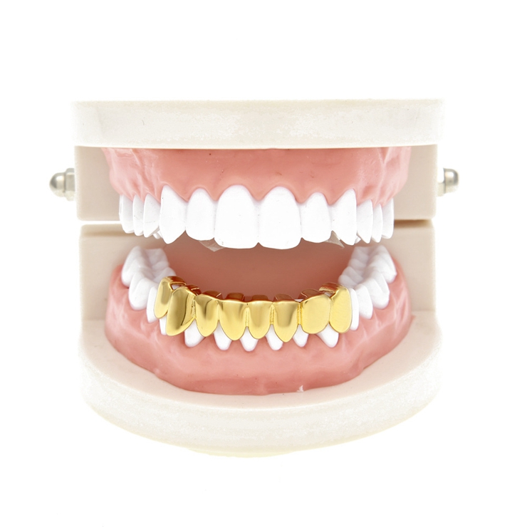 Оптовая продажа рок стиль Золотой iced out медь вампир зубы grillz
