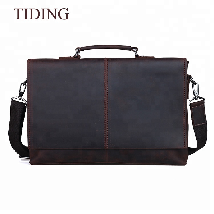 Мягкий кожаный портфель Tiding с зернистой поверхностью, деловые сумки, сумка-мессенджер для ноутбука