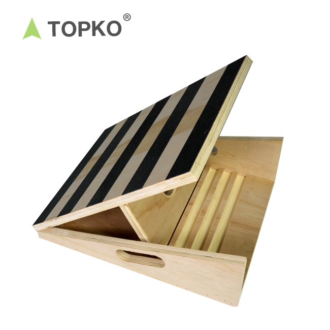 TOPKO оптовая продажа Фитнес Профессиональная деревянная доска с наклоном, регулируемая наклонная икры стрейч доска с наклоном