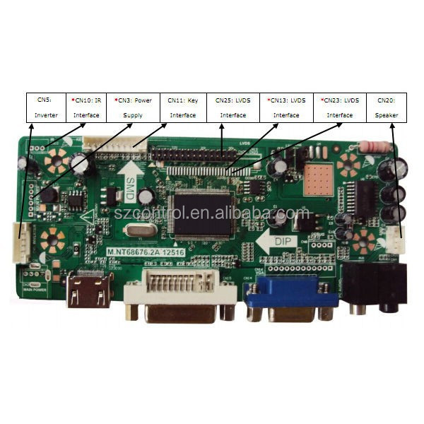 HD MI + DVI + VGA LCD плата управления M.NT68676.2A