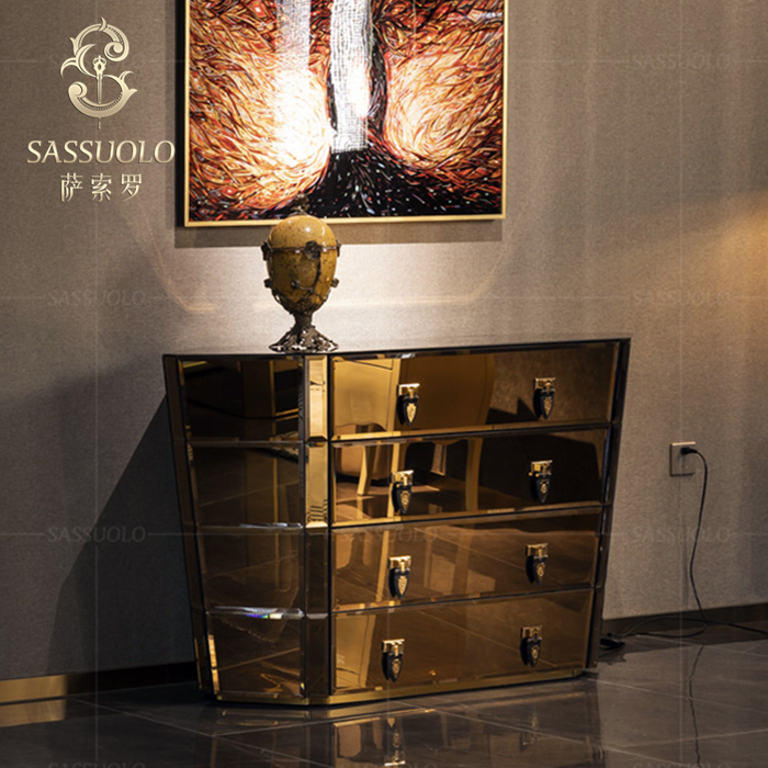 Sassuolo, итальянский дизайн, все стекла, четыре ведра, шкафчик, зеркало, ящик, шкафчик