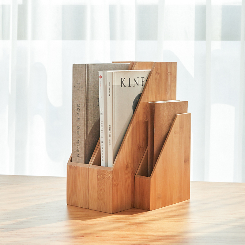 Pan Hot Selling Creative Collection Desktop Documents bamboo Tray Wooden file Organizer
