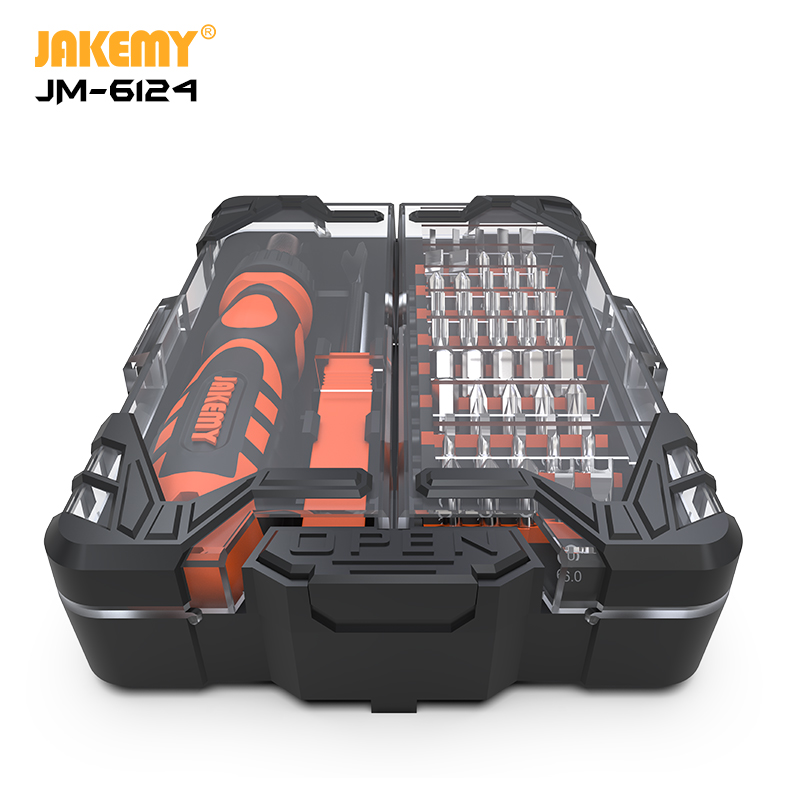 JAKEMY новый продукт JM-6124 Набор прецизионных мини отверток с регулируемой трудосберегающей трещоткой ручкой для домашнего ремонта своими руками