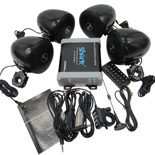 Мотоцикл аудио 2000 Вт 4.1CH SHKC7800NLP98DB с FM радио SD USB Акула мотоцикл аудио