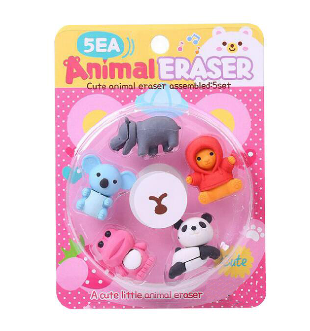 FUNWOOD GQC Cheapest Fancy Mini Cute Animal 3d Animal Shaped Rubber Eraser,School and Office Use Pencil Eraser