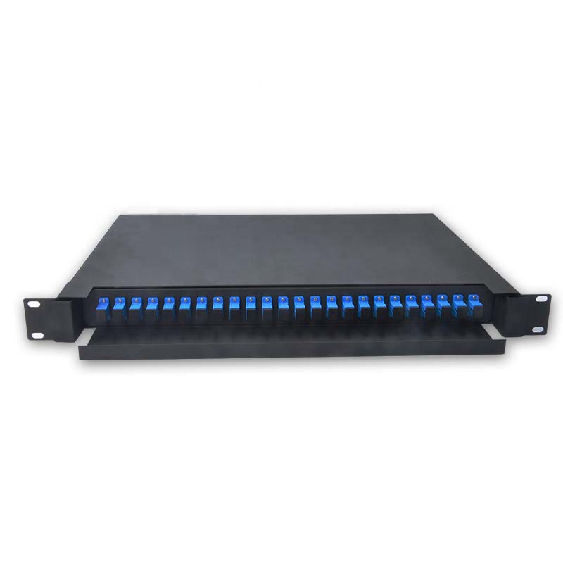 rack mount optical distribution frame sliding 24 core fiber optic patch panel
