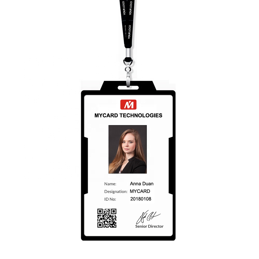 Custom Designer Leather Plastic Lanyards ID Badge Holder for Card