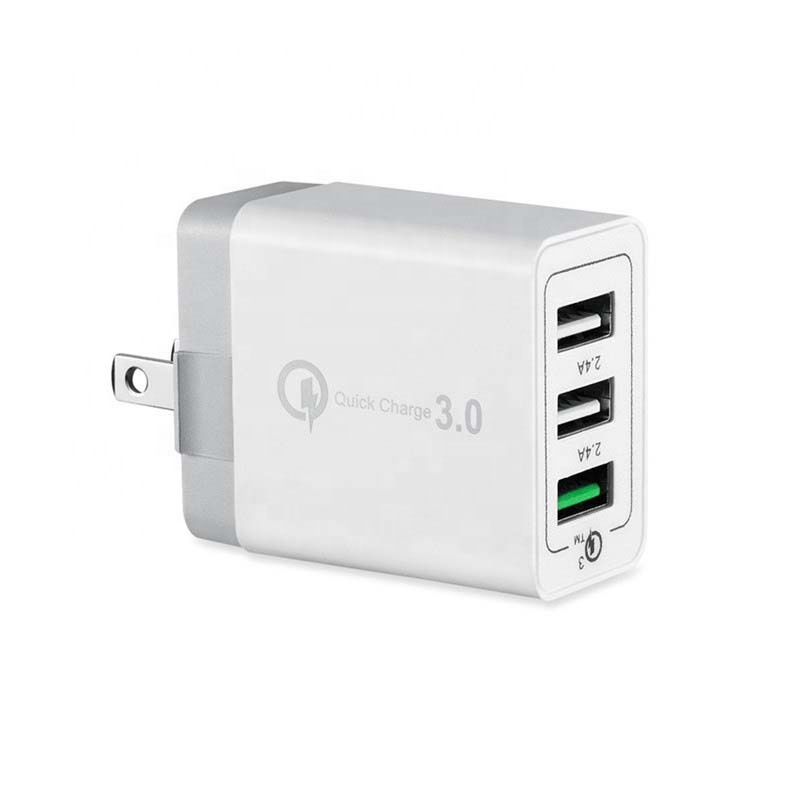 High quality QC3.0 3 port USB Wall Phone Charger Travel Adapter for iphone mobile phone