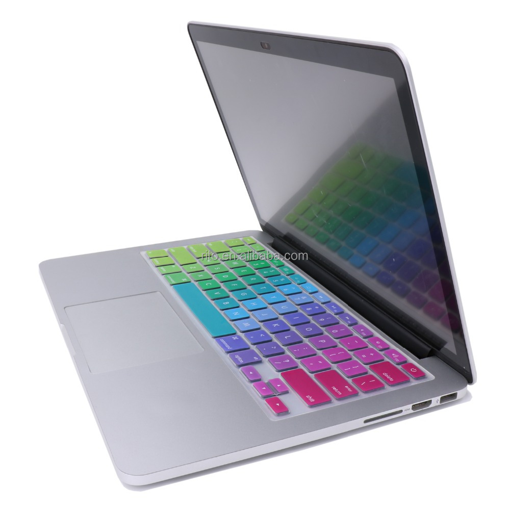 Красочная Радужная силиконовая клавиатура для ноутбука, чехол для Macbook Air 13 "Pro 13" 15 "Retina