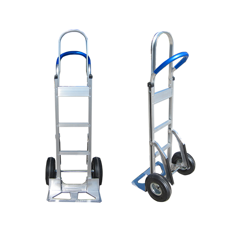 Durable warehouse aluminium height adjustable alloy hand trolley