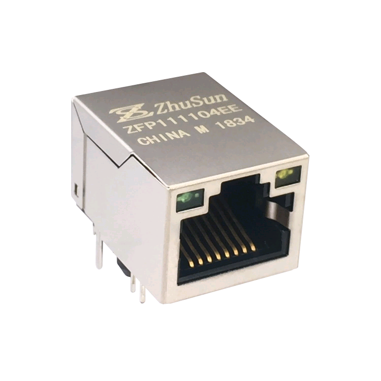 ZFP111104EE одиночный порт 10/100 Base-T PoE RJ45 Коннектор с магнитным модульный разъем