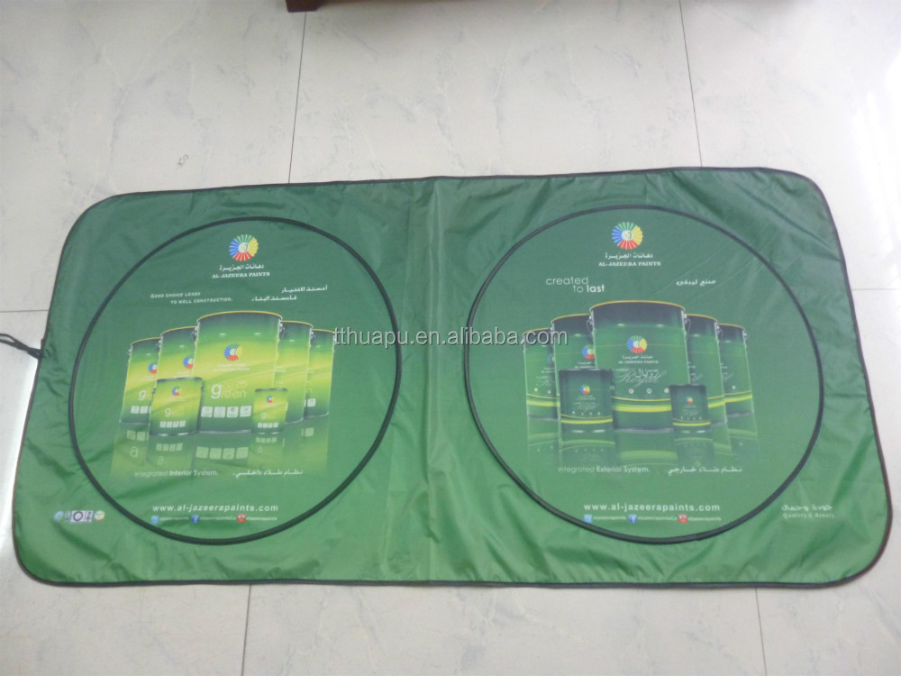 nylon front customized printing logo car sun shade material