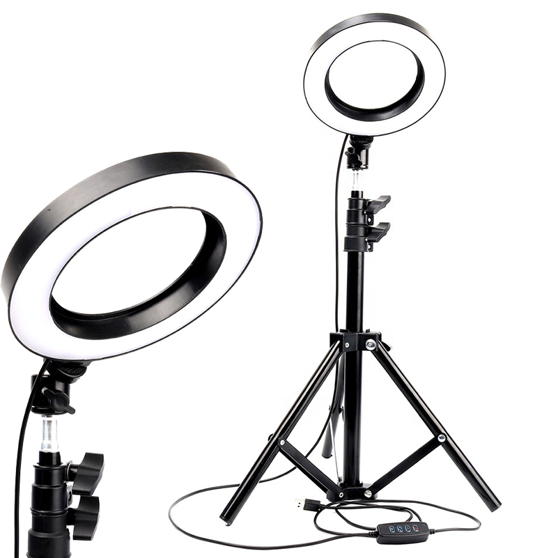Amazon 8 дюймов 10,2 дюйма Halo настольный Usb Beauty Video Studio Photo Circle лампа с регулируемой яркостью для селфи светодиодная кольцевая лампа с подставкой для штатива