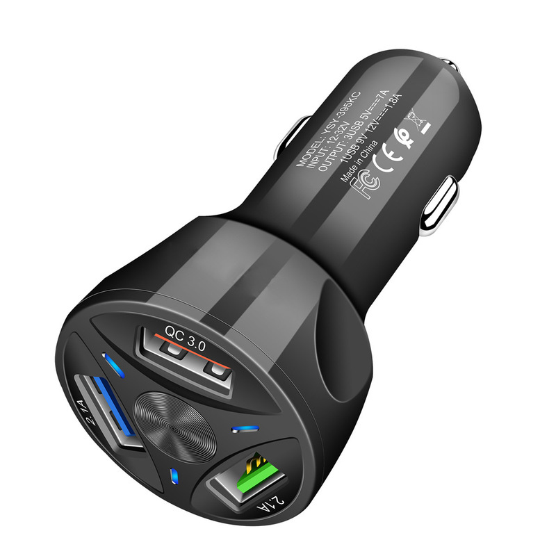 Новейший адаптер питания с 3 Usb-портами, быстрая зарядка, автомобильное зарядное устройство 7A, автомобильное зарядное устройство QC 3,0