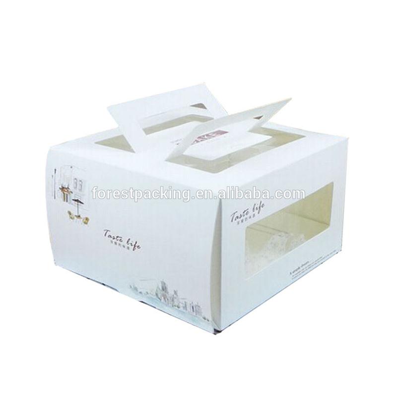 Роскошный дизайн пользовательского белый карты ручка cake box с конкурентоспособная цена