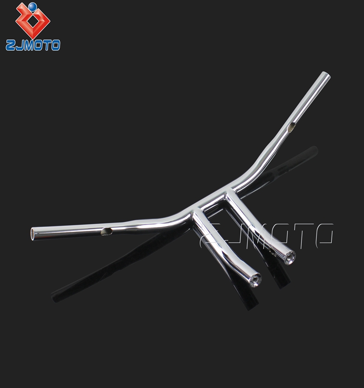 ZJMOTO сверленные отверстия для проводки 30,25 ''ширина 10'' высота стальной руль мотоцикла T бар для всех Harley-Davidson