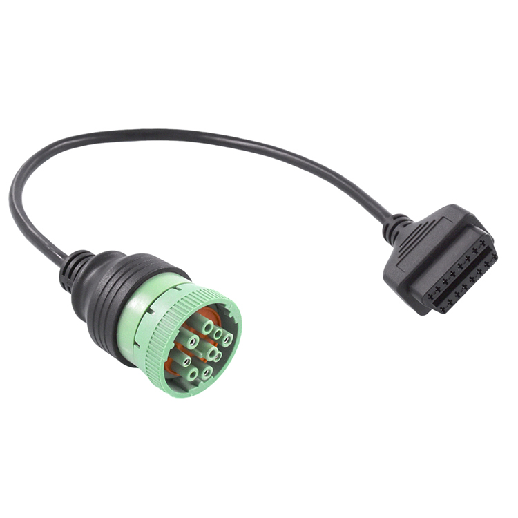 Custom 9pin J1939 type2 female to 16pin OBD2 коннектор Женский Кабель-адаптер