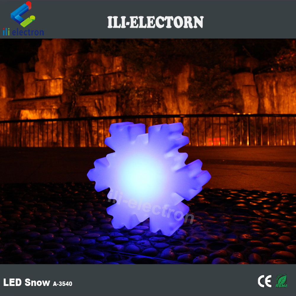 illuminated plastic snow shape lamps for kids gift