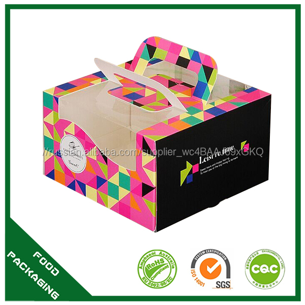 Хорошее качество оптовая логотип cake box