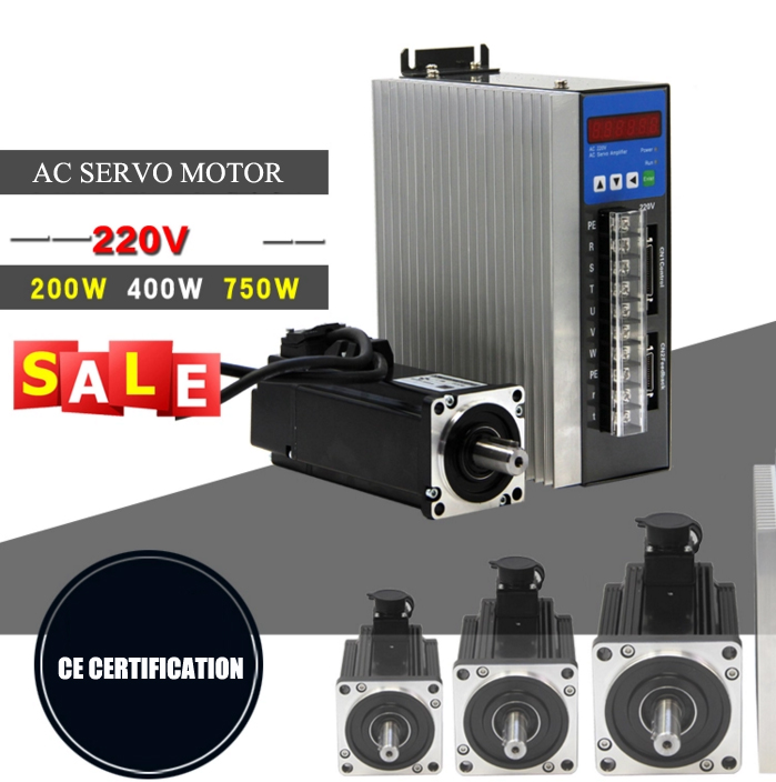 220V 750w 3 фаза ac servo Мотор драйвер для ЧПУ промышленный Серводвигатель швейной машины