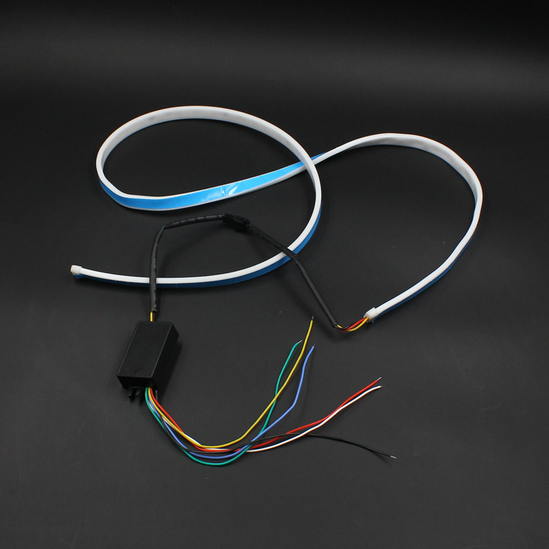 Универсальная гибкая светодиодная лента RGB, стоп-сигнал, поворотники, красный, синий, желтый свет, для багажника