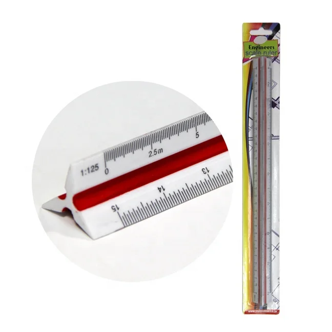 PLASTIC SCALE RULER 30CM triangular architect