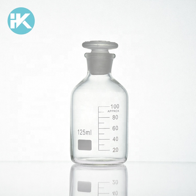 Huke Lab стеклянная посуда боросиликатное стекло 3,3 на заказ 125 мл узкая рот стеклянная бутылка реагента
