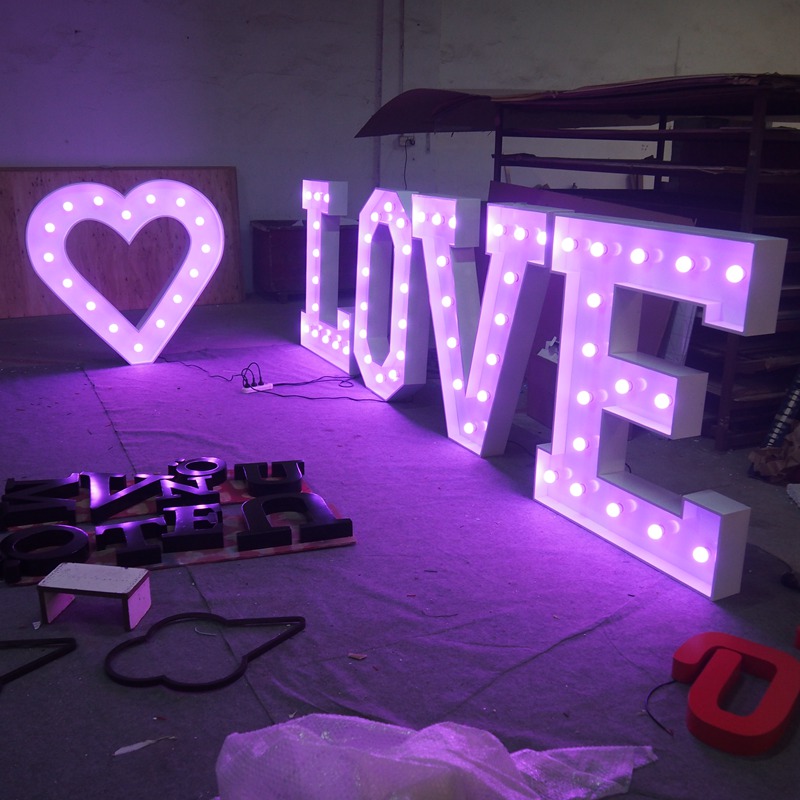 Marquee 3D металлический marquee led light giant love Letter fot Decoration wending