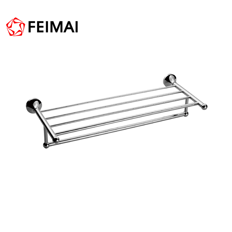 Luxury Bathroom Accessories Brass Gold Plated Towel Shelf Rack Bar Holder