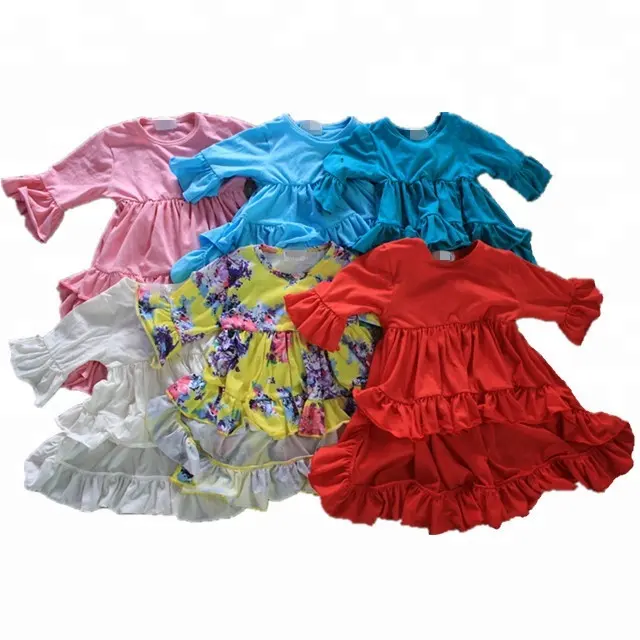 Baby Girl dress shirt wholesale children long sleeve blouse botuique Fall Clothes high low dress