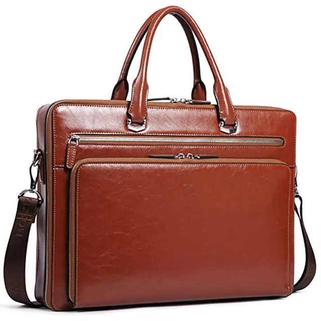 Портфель из натуральной кожи через плечо 15,6 дюймов ноутбук бизнес, Ретро стиль, облегающая, сумка-мессенджер для мужчин и женщин