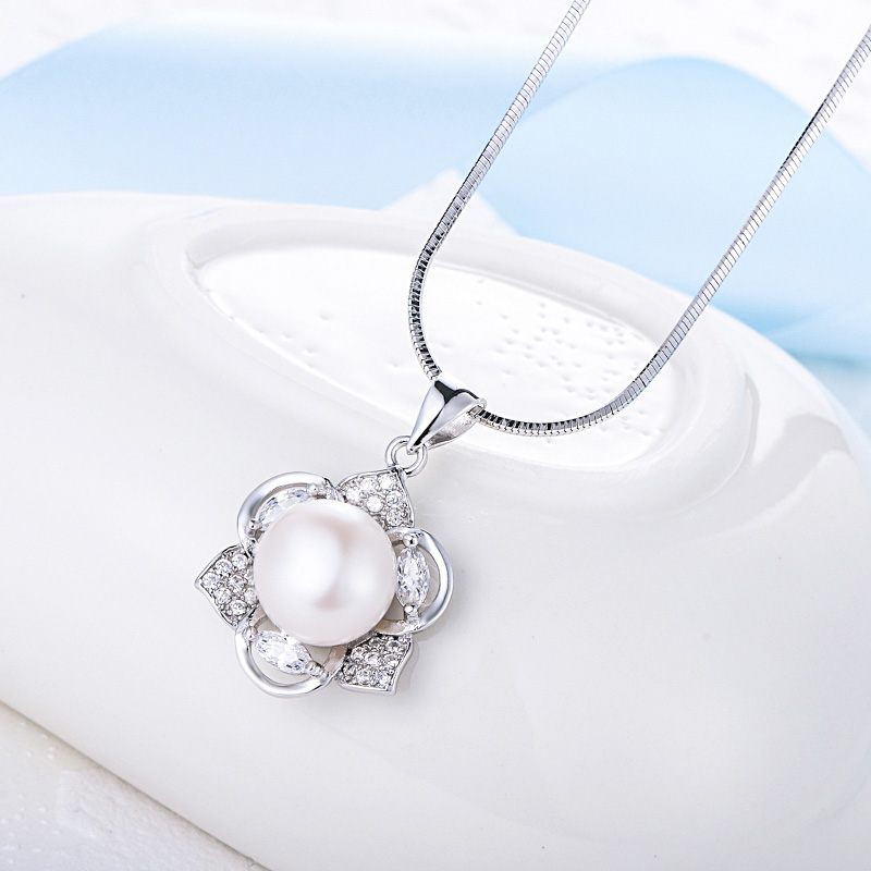 Wholesale Custom Women Wedding Bridal 925 Sterling Silver Pearl Jewelry Set