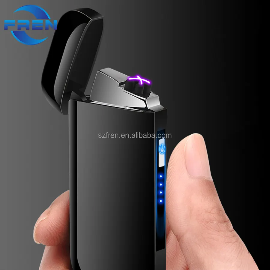 2018 New creative design double arc plasma lighter with battery indication , electric rechargeable usb lighter