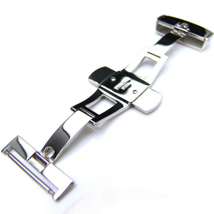 20mm 22mm 24mm Polished Clasp Stainless Steel Leather Strap Deployment Buckle