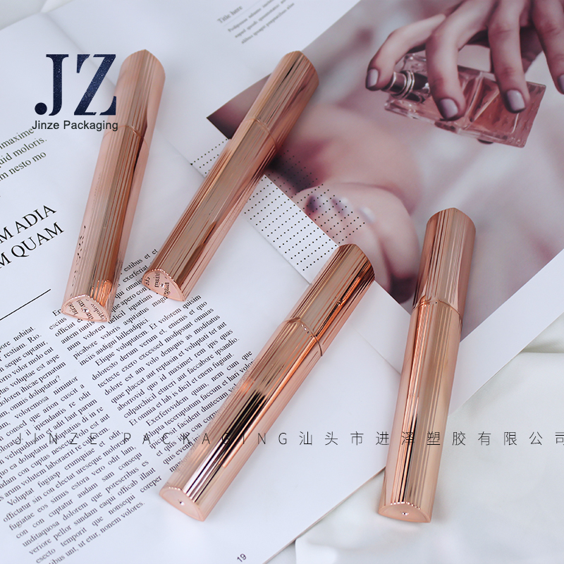 Jinze треугольная полоса, уникальная форма, волоконная тушь для ресниц, контейнер, упаковка с щеточной палочкой