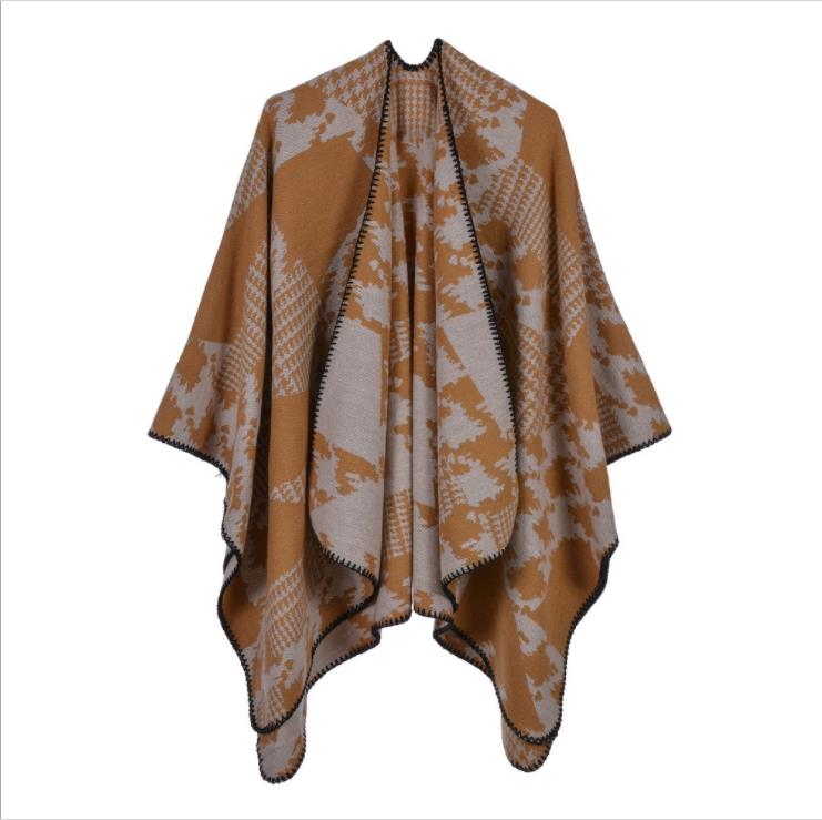 Plaid Shawl Wrap Tartan Blanket Scarf Poncho Women's Grid Check Design Plaid Shawl