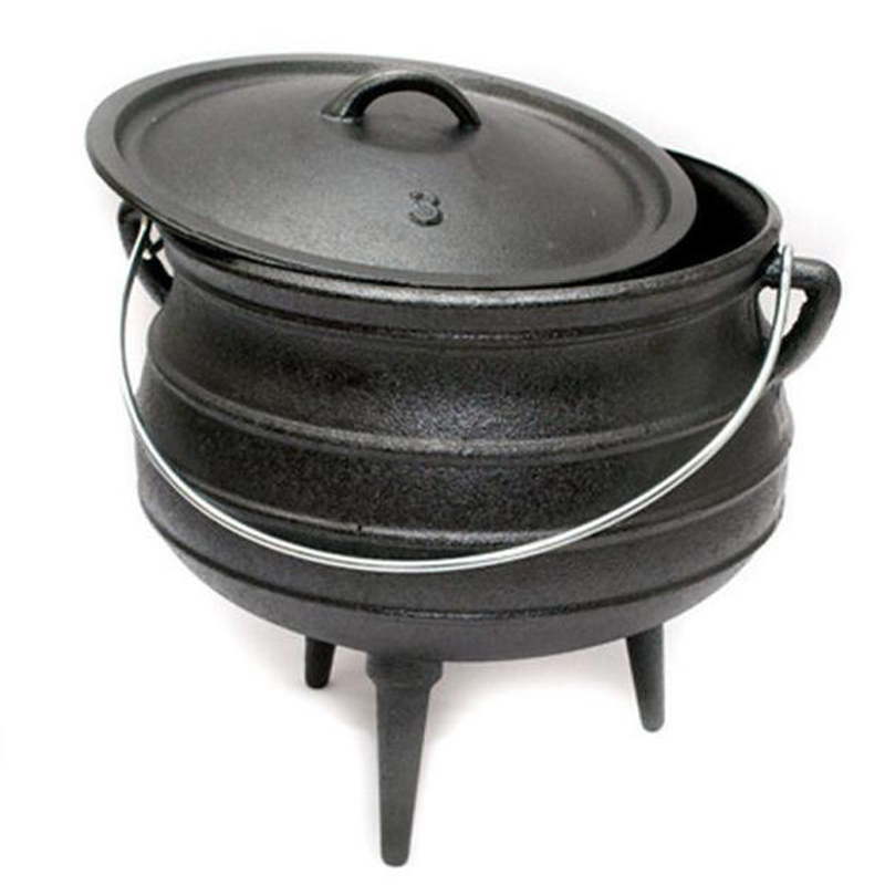 Предварительно опытный чугун 3-нога potjie горшок кемпинг 3 ноги горшок pre-закаленный Кемпинг голландская печь