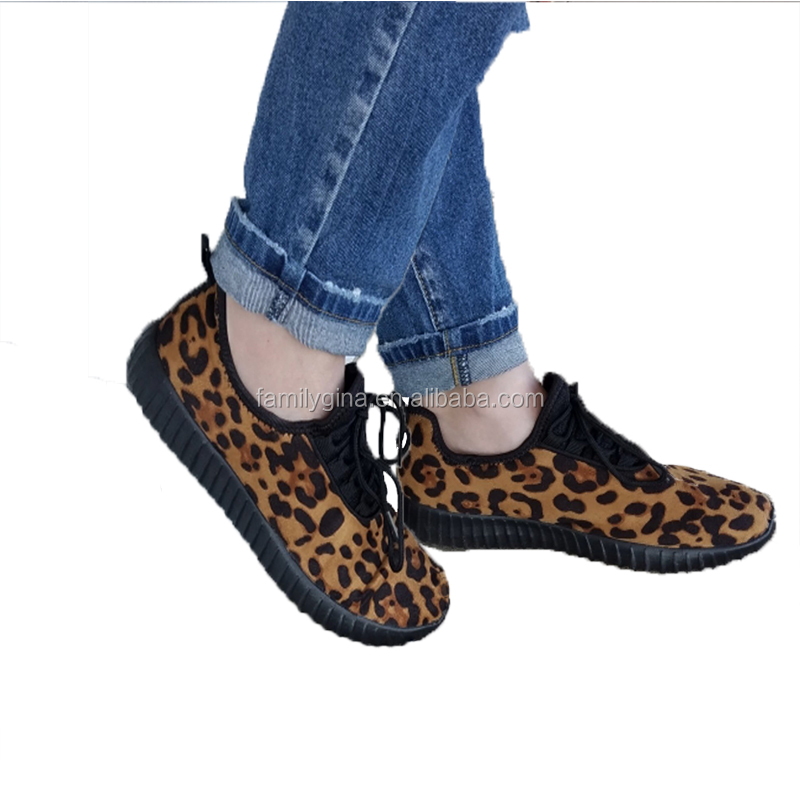 Оптовая продажа Monogram женщин зашнуровать Leopard тапки