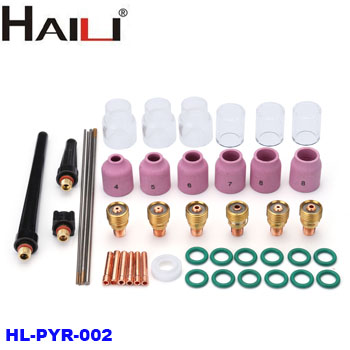 HY-PYR-002 44 шт tig сварочные расходные материалы, комплект стеклянной чашки пирекс F/WP-9/20/25