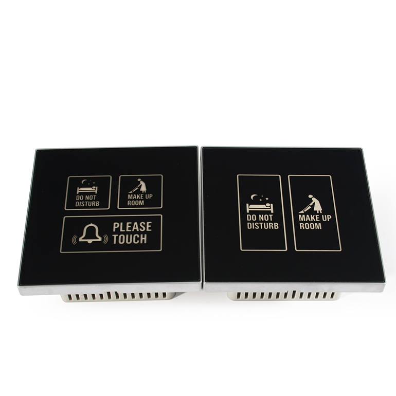 Customized 12V Hotel Guest Room Doorbell Dry Contact Touch Panel Switch with LED light