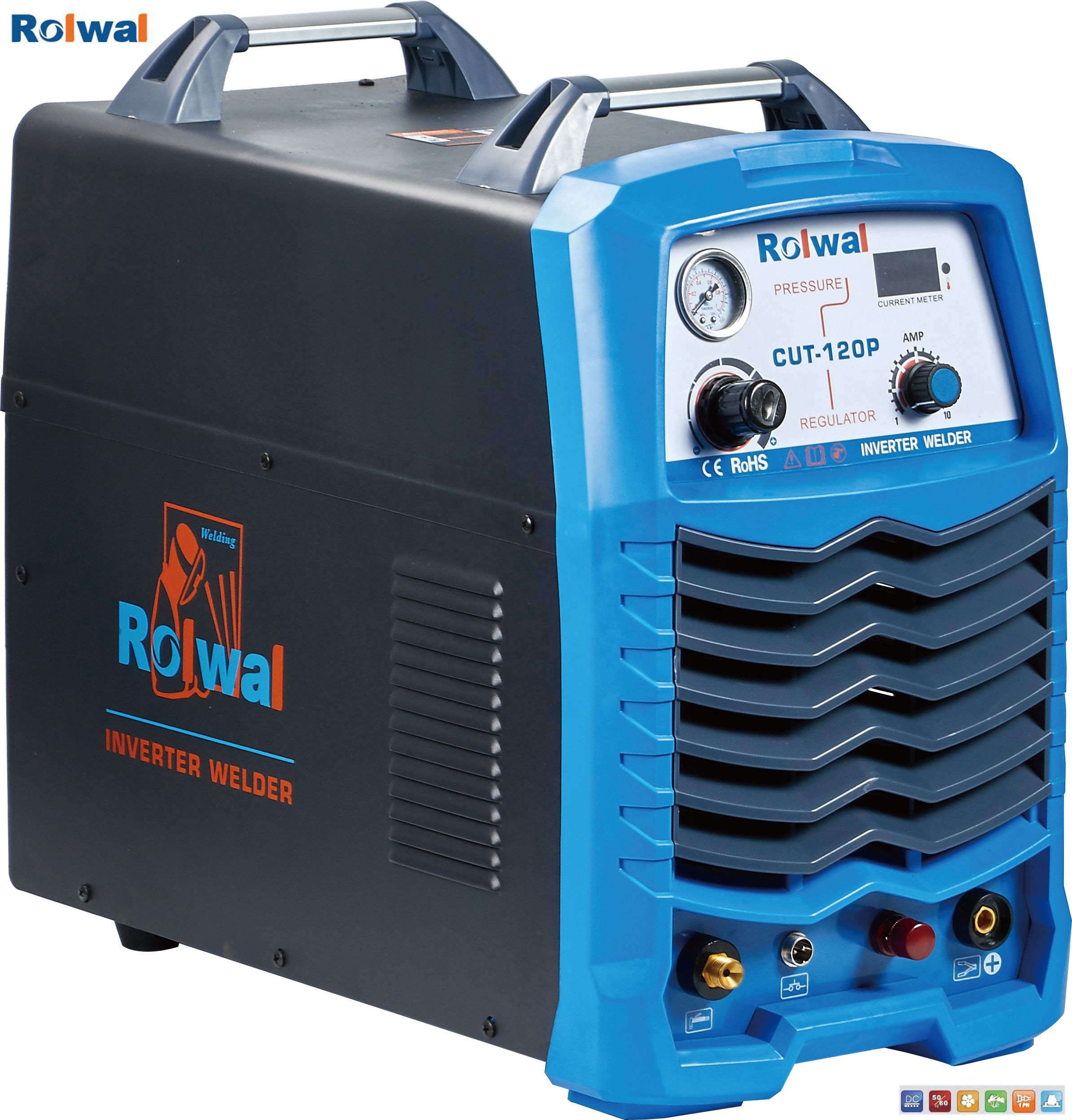 Rolwal HF Air Plasma Cutter Electric DC Inverter Machine 120P/160Pwith Digital Display Metal Cutter