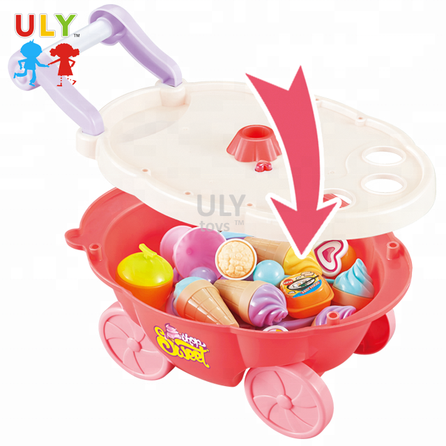 2019 сладкие конфеты IceCream корзина тележка игрушка пластик ролевые игры еда игрушки со светом и музыкой корзину для мальчиков и девочек лучший подарок