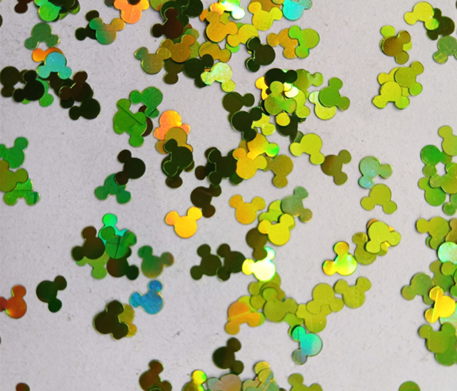 4mm Mickey shaped glitter chunky sequins